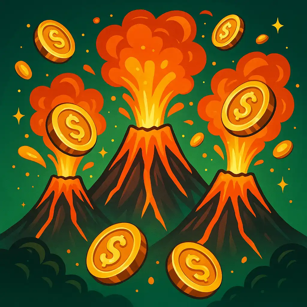 3 Coin Volcanoes slot game cover art